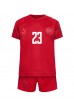 Denemarken Pierre-Emile Hojbjerg #23 Babytruitje Thuis tenue Kind WK 2022 Korte Mouw (+ Korte broeken)